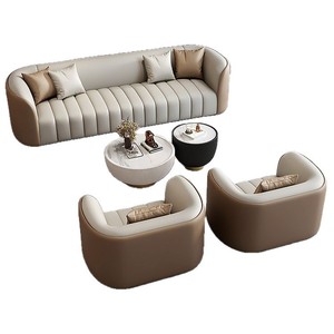 Conjunto de sofá y mesa de centro para recepción de oficina, diseño moderno de lujo ligero para salón y área de descanso de oficina - Product Image 5