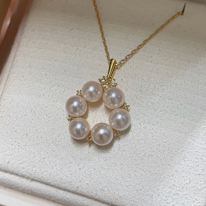 S925 <b>Silver</b> Pendant Fashionable Multi-<b>Pearl</b> <b>Necklace</b> with 5-6mm Beads DIY <b>Pearl</b> Accessories Empty Stand 30251 - Product Image 3