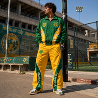 Ensemble de survêtement léger en nylon pour homme, 2 pièces, avec maillot de football imprimé, veste coupe-vent et pantalon, tenue de sport streetwear