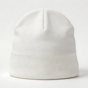 White TRASH Letter Jacquard Knit Beanie-Unisex Streetwear Winter Skull <b>Cap</b> with Common Fabric Travel Ready Custom Logo Wholesale - Product Image 5