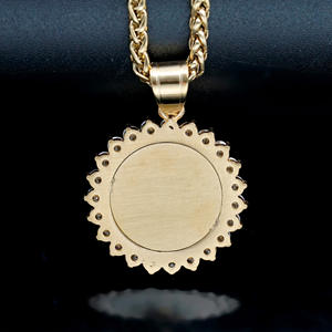 Mode 18K Plaqué Or Micro Pave CZ Astrologique 12 <span class=keywords><strong>Signe</strong></span> Du Zodiaque Charmes En Acier Inoxydable Zircone Pièce Médaillon Pendentifs - Product Image 4