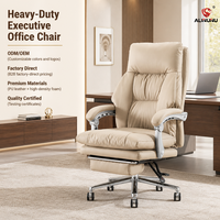 Chaise de bureau exécutive ALINUNU, directement de l'usine, ergonomique, en cuir PU, inclinable, avec repose-pieds rétractable