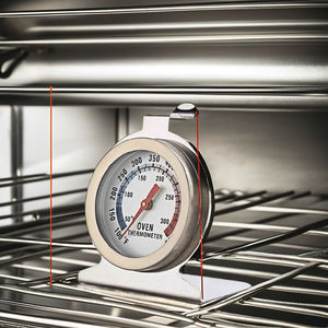 स्टेनलेस स्टील डायल ओवन थर्मामीटर ग्लास तापमान निगरानी घरेलू रसोई के लिए कस्टम ओएम समर्थन हैंग स्टैंड ओवन - Product Image 4