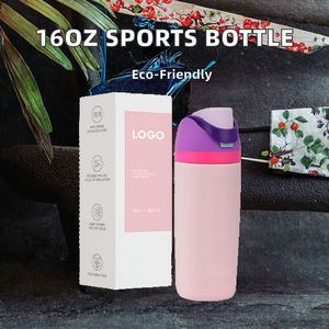 Bouteille d'eau sport isotherme classique en acier inoxydable à double paroi de 16 oz, la plus vendue, pour l'entraînement sportif et la consommation directe - Product Image 2