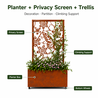 Jardinière en métal découpée au laser sur mesure avec écran d'intimité, jardinière rectangulaire en aluminium, treillis de jardin, OEM ODM