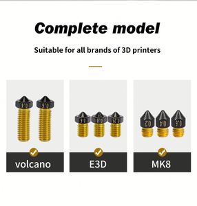 Tête d'injecteur MK8 Volcano E3D plaquée PTFE 1,75 mm pour CR6 SE Ender3 <span class=keywords><strong>KP3S</strong></span> CR10, buses en laiton MK8 - Product Image 3