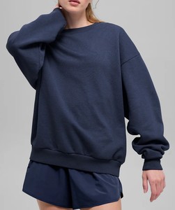 Sweat-shirt unisexe surdimensionné en coton mélangé thermique écologique pour l'hiver, col rond, pour femmes - Product Image 5