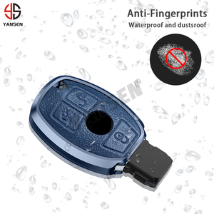 Nueva Funda de cuero de aleación de aluminio para llave de coche para Mercedes W212 W204 para Benz A B C <span class=keywords><strong>E</strong></span> GL S GLA GLK CLS clase AMG W205 W463 W176 - Product Image 1