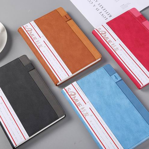 Pequeño termo de tapa dura azul Bloc de notas diario con pluma bucle y gran bolsillo para teléfono - Product Image 3