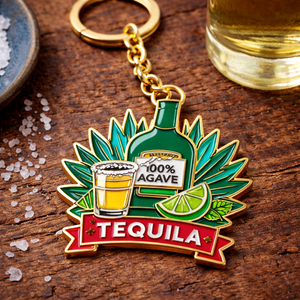 Llavero de Metal Esmaltado Personalizado por el Fabricante, Llavero con Logotipo de Tequila, Regalo Promocional - Product Image 1