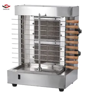 Automatische 2 Brenner Maschine mit 10 Seite Kebab Spieße Brenner Propan Gas