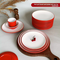 Assiette peu profonde épaissie de 9 pouces, style occidental, pour buffet de restauration rapide et plat à fondue, vente en gros, style minimaliste