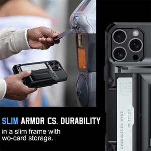Para iPhone 16 Funda a prueba de golpes Slide ID Slot Card Holder Stand, <span class=keywords><strong>Amor</strong></span> Impact Rugged Wallet Phone Cover para iPhone 14 15 16 Pro Max - Product Image 5