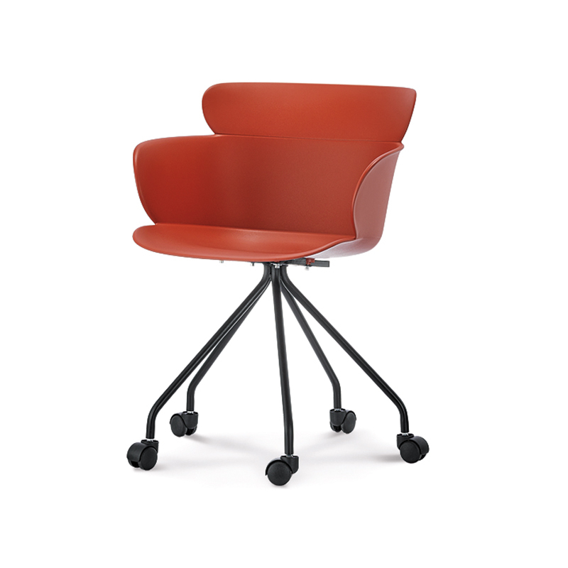 Free sample wholesale Simple Style French red plastic modern office chair/office chair plastic