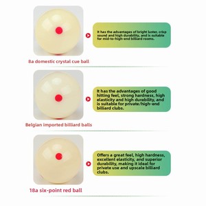 Billes de <span class=keywords><strong>billard</strong></span> en cristal, style chinois importé, noires et blanches, 572 mm, qualité 8A, pour entraînement et pratique - Product Image 2