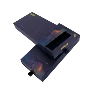 Angelol Custom Foldable Slide Black Cardboard Drawer Paper Box Packaging