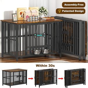 Köpek sandık mobilya katlanabilir hiçbir montaj dekoratif köpek kulübesi kapalı köpek kasalar büyük köpekler için - Product Image 2