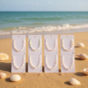 Collar de conchas marinas con cuentas, 14 piezas, estilo collar, joyería de moda, regalo unisex - Product Image 3