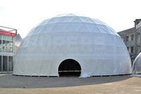 Tente de dôme géodésique en PVC pour événements commerciaux Hôtel Dôme Hent Compay et famille Igloo Camping avec bain
