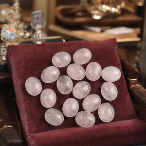 Chất Lượng Cao Tự Nhiên Màu Hồng Thạch Anh Đá Cabochon 8X10Mm Vòng Hình Bầu Dục Tùy Chỉnh Hình Dạng Bán Buôn Loose Rose <span class=keywords><strong>Quartz</strong></span> Đá Quý - Product Image 1