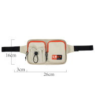 Sac banane multifonctionnel en nylon imperméable à motif lettres, sacoche de taille pour extérieur, ceinture de course pour téléphone portable, pochette pour téléphone