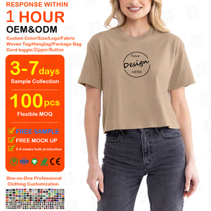 Camiseta Deportiva Corta para Mujer, Personalizada con Impresión DTG, Ajustada, para Fitness, Running, Gimnasio, de Algodón - Product Image 1