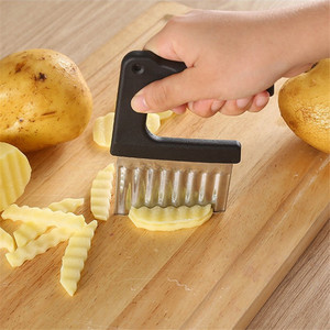 Hình dạng sóng thép không gỉ Crinkle Khoai Tây Chip <span class=keywords><strong>Slicer</strong></span> pháp Fry Cutter khoai tây cắt dao máy với xử lý - Product Image 4
