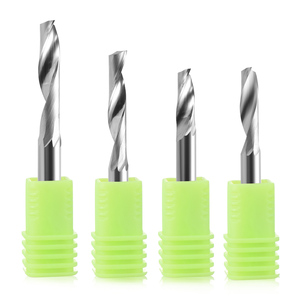 Fresa de flauta única HOZLY, fresas de extremo de carburo, herramienta de corte, brocas de enrutador en espiral, herramientas CNC para aluminio - Product Image 1