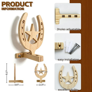 Wooden Wall Mounted Hat Rack Natural Color Durable <b>Storage</b> For Baseball Cap Cowboy Hat Clothing Organizer - Product Image 3