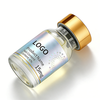 Etiquetas de Viales de Péptidos Impermeables con Impresión de Logotipo Personalizado, 1 ml, 3 ml, 10 ml, Vinilo, Forma Personalizada, Embalaje de Holograma para Viales Individuales