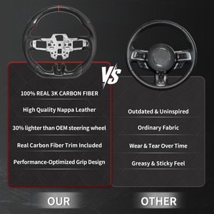 สำหรับ <span class=keywords><strong>Mustang</strong></span> ecoboost/g/shelby GT350/GT350R 2018-2021ส่วนประกอบพวงมาลัยคาร์บอนไฟเบอร์พื้นแบนการปรับแต่ง - Product Image 2