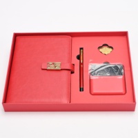 Ensemble cadeau stylo et carnet en cuir PU rouge imprimé avec logo personnalisé |   Carnet de notes de luxe de haute qualité, coffret cadeau, cadeaux de vacances, cadeaux pour clients VIP