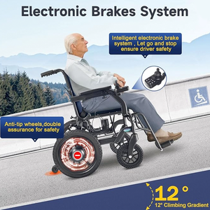 Hubang-Silla de ruedas plegable de aleación de aluminio ligera, con tanque para transporte eléctrico automático, para discapacitados - Product Image 6