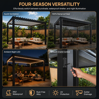 Pergola motorisée moderne en aluminium, gazebo à lames orientables automatiques, pavillon bioclimatique intelligent pour balcon
