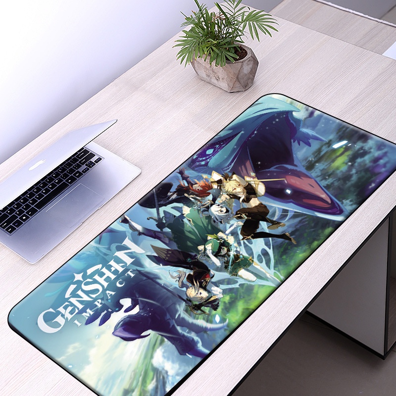 Новый продукт аниме двухмерный Genshin ударный коврик для мыши большой игровой персонализированный утолщенный компьютерный Настольный коврик