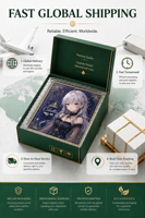 Kartu Shikishi Berlapis Emas Premium, Kartu Ilustrasi Koleksi Cetak Berkualitas untuk Kolektor Anime