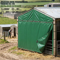 Bâche en PVC vert foncé pour ferme, imperméable, résistante au soleil, abri pour bétail, couverture de serre, anti-UV, bâche robuste