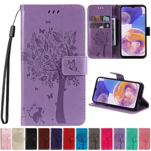 Funda de cuero con tapa en relieve de árbol para <span class=keywords><strong>Samsung</strong></span> <span class=keywords><strong>Galaxy</strong></span> A15 A16 A35 A36 A53 A54 A55 A56 S25 S24 Plus S23 S22 S21 Ultra <span class=keywords><strong>S20</strong></span> <span class=keywords><strong>FE</strong></span> - Product Image 1