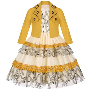 Nouvelle Robe en Tulle pour Enfants, Robe à Fleurs, Robe Jaune Adorable pour Filles, Robes de Fête d'<span class=keywords><strong>Anniversaire</strong></span>, <span class=keywords><strong>6</strong></span> <span class=keywords><strong>Ans</strong></span>, Longueur Genou - Product Image 1