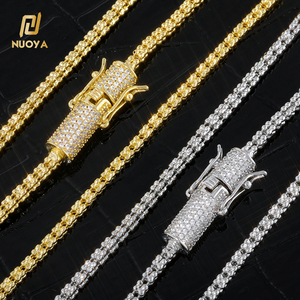 <span class=keywords><strong>Collana</strong></span> NUOYA Hip Hop in <span class=keywords><strong>Argento</strong></span> Placcato Oro <span class=keywords><strong>con</strong></span> Chiusura Diamantata, Design Personalizzato, Gioiello Raffinato, Regalo per Donne - Product Image 4