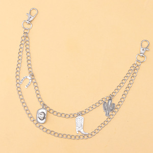 Western Cowboy Metal <b>Bag</b> Chain With Horseshoe Cactus <b>Charm</b> For Women <b>Bag</b> Accessories Fashionable Alloy Plated Decorative Strap - Product Image 6
