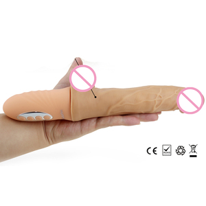 Boîte personnalisée gratuite-Chauffage réaliste gode vibrateur télescopique 10 vitesses doux énorme pénis G Spot vagin <span class=keywords><strong>Anus</strong></span> masturbateur - Product Image 5