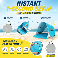 Tente instantanée portable, abri solaire UV pour la plage, tente de camping imperméable pour 3 personnes, tente d'ombre pour pique-nique, pêche, famille, extérieur