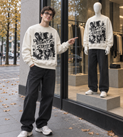 Sweat-shirt en molleton à col rond avec motif imprimé, 100% coton, impression DTG DTF, manches longues, pull-over décontracté, vêtements streetwear urbains