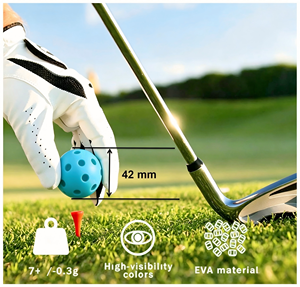 Balles de golf miniatures multicolores de 42 mm en EVA creux, balles d'entraînement souples pour enfants débutants, entraînement de swing en intérieur, logo personnalisé - Product Image 2