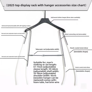 Fashional may Styling móc điều chỉnh quần áo nam móc linh hoạt dễ dàng sử dụng hiển thị móc áo cho hiển thị bán lẻ & chụp - Product Image 3