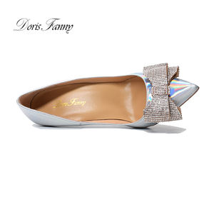Doris Fanny a punta Sexy tacchi alti Stiletto scarpe da donna con cristalli di papillon scarpe da sposa in <span class=keywords><strong>argento</strong></span> - Product Image 4