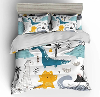 Tela acolchada de 100% algodón con estampado de dibujos animados, tejido acolchado para manualidades, costura, artesanía, oso y pez, venta al por mayor