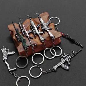 Creative Cartoon Peripheral AK47 Desert Eagle Gun <b>Model</b> weapon Alloy Keychain 6cm Small Pendant - Product Image 3