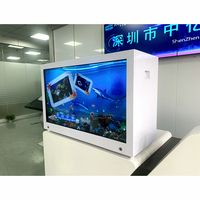 Écran tactile capacitif transparent LCD de 21,5 à 32 pouces, boîte interactive Holobox pour comptoir de vente au détail, vitrine de cosmétiques et de montres
